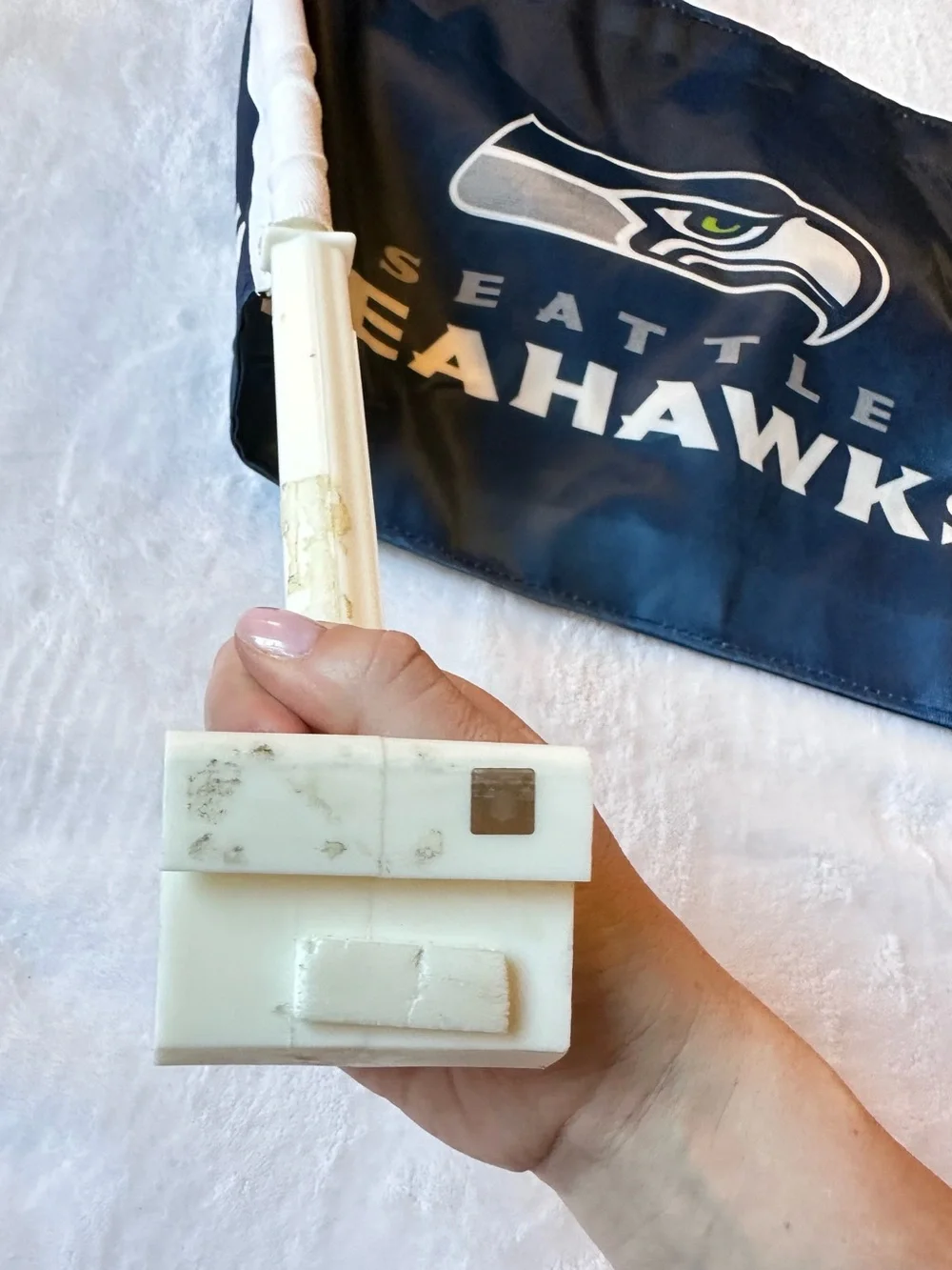 NFL SEATTLE SEAHAWKS Logo Car Flag • Fan Gear Football Memorabilia Decor Blue